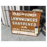 Metal Double Sided Sign "...Power Lawnmower"