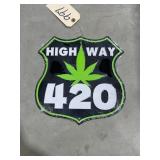 Metal Sign "Highway 420" 11"x11"