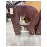 Vintage Lighted Metal Letter "R" - no bulbs