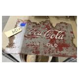 Metal "Coca Cola" Sign As Is 19"x12-1/2"
