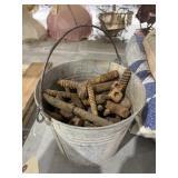 Galvanized Bucket w/Bolts