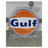 Metal Sign "Gulf" 23-1/2" Dia
