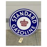 Metal Sign "Standard Gasoline" 23-1/2" Dia