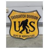 Metal Sign "Sasquatch" 23"x23"