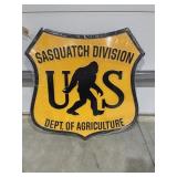 Metal Sign "Sasquatch" 23"x23"