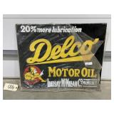 Metal Sign "Delco Motor Oil" 30"x23"