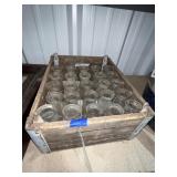Wood/Metal Crate w/Glass Bottles