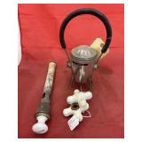 Vintage Handheld Light - Porcelain Handle