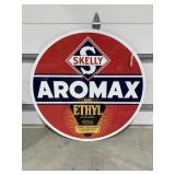 Metal "Skelly Apomax" Sign 47"Dia