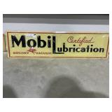 Metal Sign "Mobil Lubrication" 29"x8"