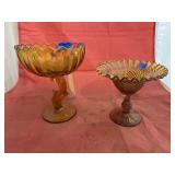 2 - Glass Pedestal Dishes