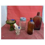 5 Pcs - Glass Bottles & Jars