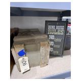 Wooden Ammo Box & Sign