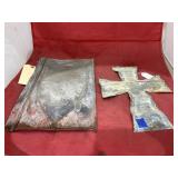 2 Pcs - Metal Cross & Metal Roof Tile
