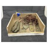 Vintage Door Hardware in Wood Box