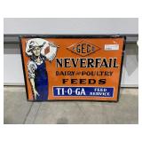Metal Sign "Never Fail Feeds" 20"x14"