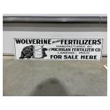 Metal Sign "Wolverine Fertilizers" 29"x8"