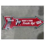 Metal Sign "7-Up" 26"L x 9"