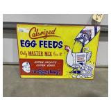 Metal Sign Calorized Egg Feeds" 20"x14"