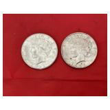 2pc - Peace Dollars - 1922 & 1923