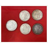 5pc - 1921 Morgan Dollars