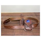 Leather Belt Holster - W/ Double Mag- 1911