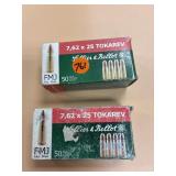 2pc - 7.62 x 25 Tok Ammo
