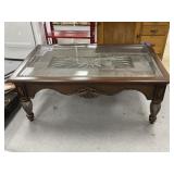 Wood/Glass Coffee Table 54"L x 34"W x 21"H