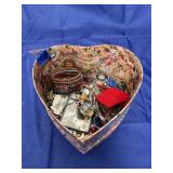 Assorted Costume Jewelry in Decorative Box