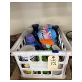 Laundry Supplies in Plastic bin