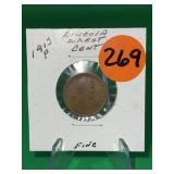 1913-P Lincoln Wheat Cent Fine