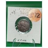 1921-P Lincoln Wheat Cent Very Fine