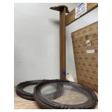 Wooden Shelf 33"L w/2 Oval Pic Frames