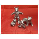 4 - Silver Toned Animal Figurines