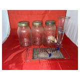 5 Pcs - Canning Jars - Bluebird Vase - Grater