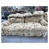 Cloth Upholstered Sofa w/4 Throw Pillows 84"