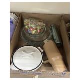 Fruit Tin - Serving Dish w/Lid - 2 Pyrex Pie Plate