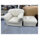 Cloth Upholstered Chair & Ottoman 25"x20"