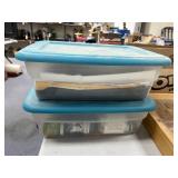 Plastic Bin w/Notebooks - Manuals - Craft Paint