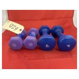 2 Pair 3 & 5 lb Dumbbells