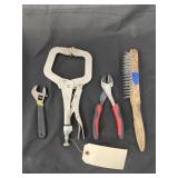 4 Pcs - Wire Brush - Wire Cutters - Wrench