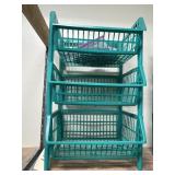 4 - Plastic Stacking Storage Bins