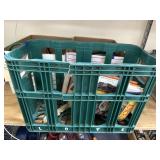 Plastic Crate w/Assorted Cookbooks & More