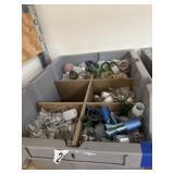 Plastic Bin w/Pipe parts