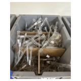 Plastic Bin w/Mini Glass Funnels for pipes