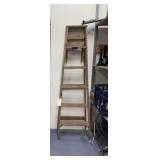 5-Step Wooden Folding Ladder 6ft