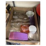 Glass Vases - Assorted Colored Vases & Candle