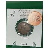 1920-D Lincoln Wheat Cent Fine