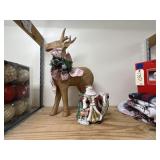 Santa Teapot in box & Decorative Reindeer
