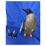 Penguin Figure & Silver Plated Salt/Petter